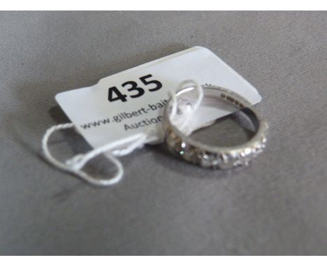 18cT White Gold Half Eternity Ring Set with Stones 