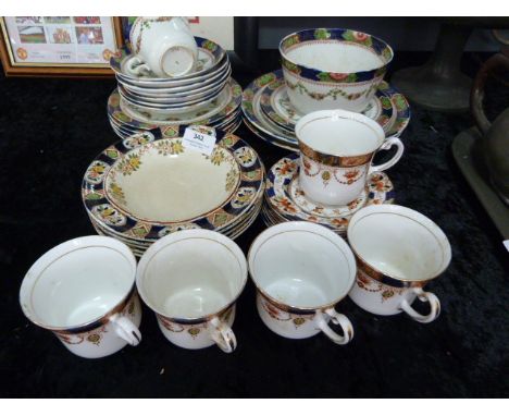 Blue Floral Decorated Part Tea and Dinner Service 