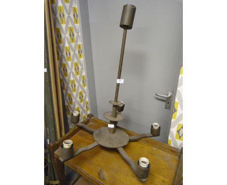 Brass Five Branch Ceiling Light Fitting 