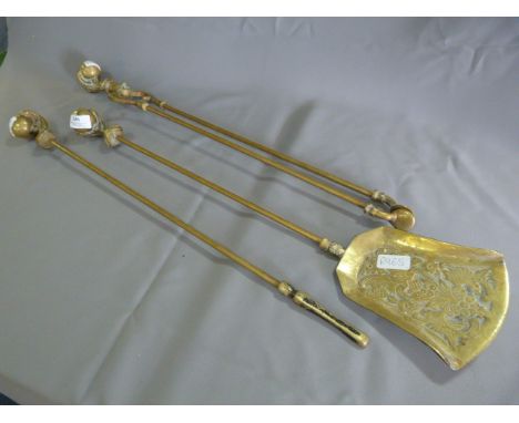 Brass Fire Tools with Ball and Claw Handles 