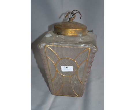 1940's Gilded Glass Ceiling Light Shade 