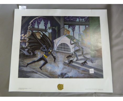 DC Comics First Team Press Lithograph Print "Batman and Catwoman" 
