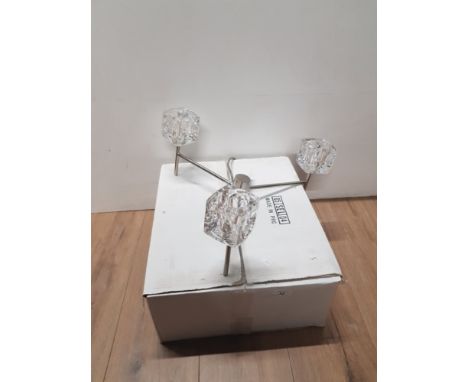 3 BRANCH CUBED GLASS LIGHT FITTING IN BOX