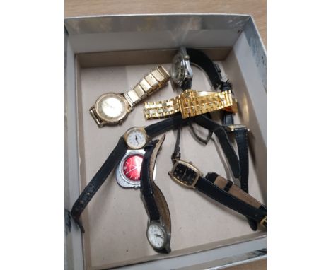 A BOX OF ASSORTED WATCHES INC TIMEX ETC