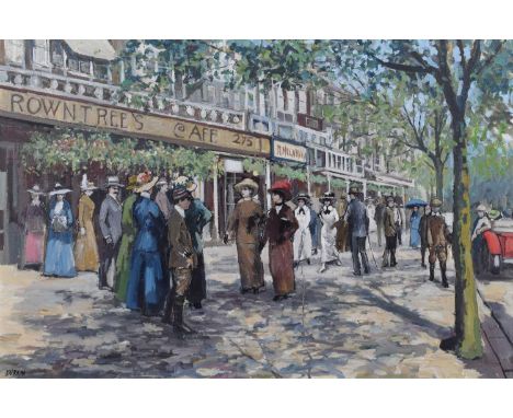 Tom Durkin (British 1928-1990) "Lord Street, Southport", signed, oil on canvas.59.5cm x 90.5cm (23.5in x 35.5in)Artists’ Resa