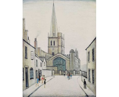 L.S. Lowry R.A. (British 1887-1976) "Burford Church", signed and numbered 18/850 in pencil in the margin, published by Grove 