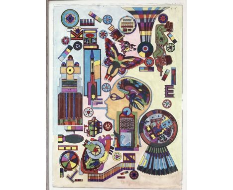 § Sir Eduardo Paolozzi, CBE, RA (Scottish, 1924-2005) Abstract coloured lithograph 41 x 29cm (16 x 11in) Provenance: A gift f