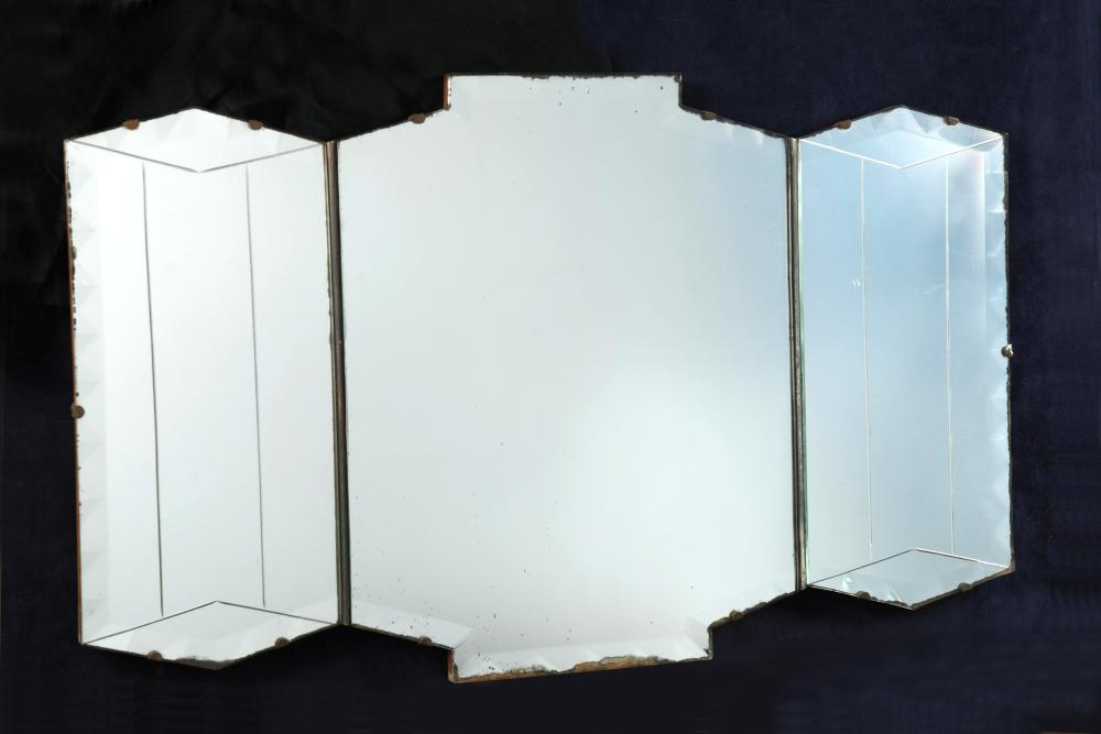 An Art Deco Period Wall Mirror Of Three Panel Geometric Form 49 X 78cm 19 30in In Cheffins Fine - Three Panel Wall Mirror An Art Deco Period Wall Mirror Of Three Panel Geometric Form 49 X 78cm 19 30in In Cheffins Fine - Three Panel Wall Mirror