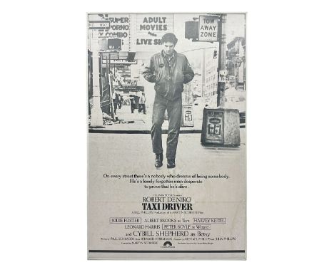 Taxi Driver film poster print, in silvered frame, H100cm