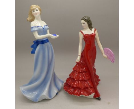 Two Royal Worcester figures, Christina and Taurus, boxed