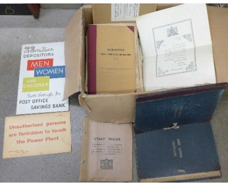 Post Office ephemera, documents, notices, etc.