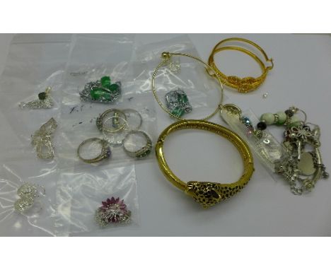 Costume jewellery including a Panther bangle