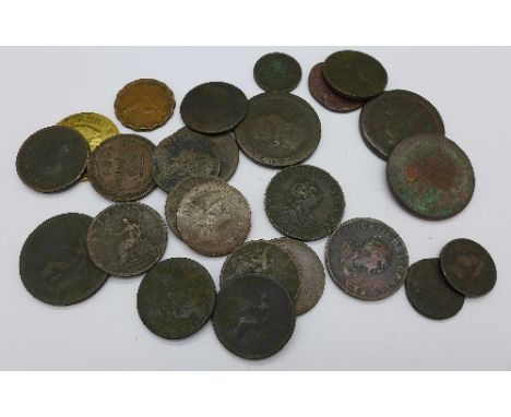 Bronze coins including cartwheel pennies