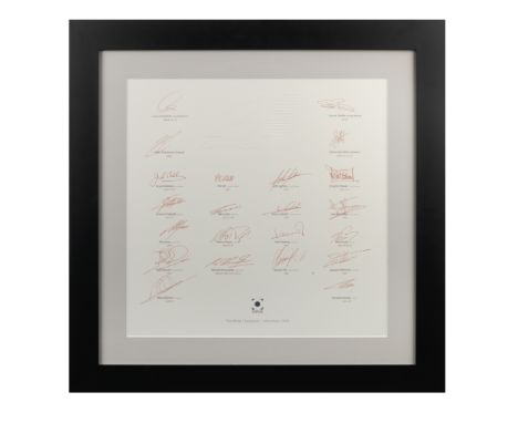 A multiple signed &amp; framed opening page from the Champions Edition of The Official Formula 1 Opus,Front page from the Wor