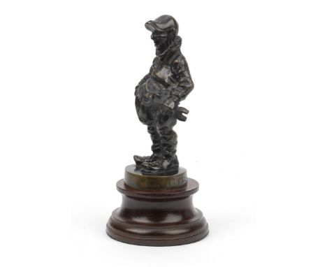'The Mechanic' bronze by Francisque Michot (1891-1968)signed bronze, 17cm high, on a wooden display base. For further informa