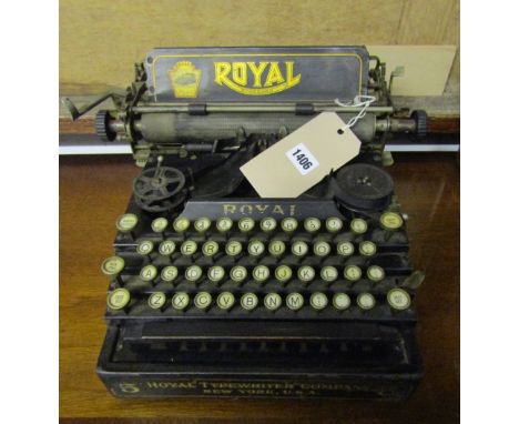 A Royal Standard "Flat bed" typewriter, circa 1906 - 1914, with gilt transfer detail