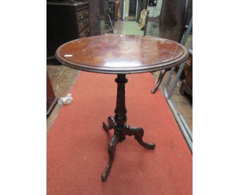 A Victorian mahogany occasional table with circular top raised on a tapered spiral twist column and tripod base, 52cm diamete