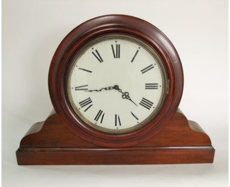 Mahogany cased mantle clock with 30 cm enamelled dial, converted to Quart, together with a further wall clock (2)