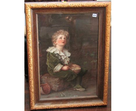 A late 19th century Pears print - Bubbles, a pair of coloured prints of 18th and 19th century style interior scenes, a gilt f