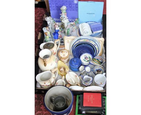 A collection of ceramics including Fielding's Crown Devon two handled vase and other Fielding's wares including hot water jug