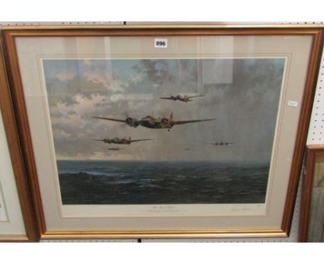 A signed limited edition coloured print after Gerald Coulson - The First Blow, published to mark the 50th anniversary of the 