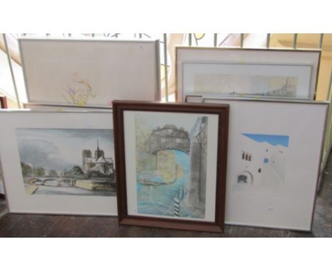 A collection of Christies' contemporary art and other limited edition signed prints including a pair showing Moroccan style c