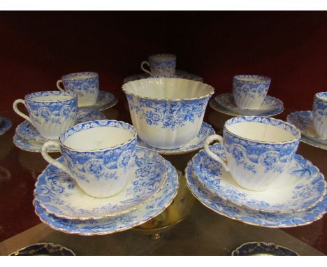 A late 19th/early 20th Century Eden part blue and white tea service, approx 31 pieces 