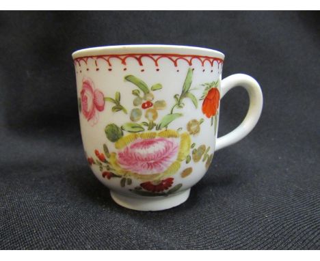 An 18th Century Bow coffee cup, chip to rim 