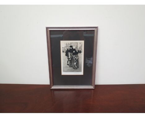 WILFRED R E FAIRCLOUGH, ARCA (1907-1996):  "Venice Carnival Masks", pencil signed etching dated 1985 with original letter fro