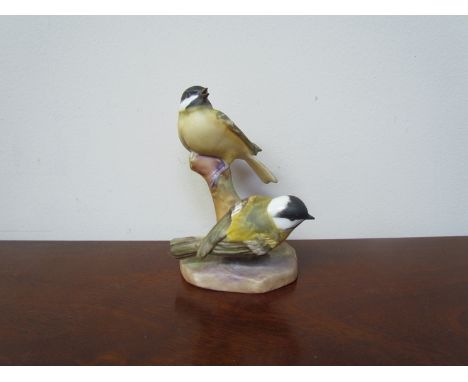 A Royal Worcester porcelain figure "Coal Tits", 3375, 12cm tall, in box 
