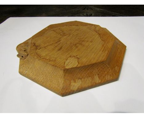 A Robert 'Mouseman' Thompson carved oak teapot stand 