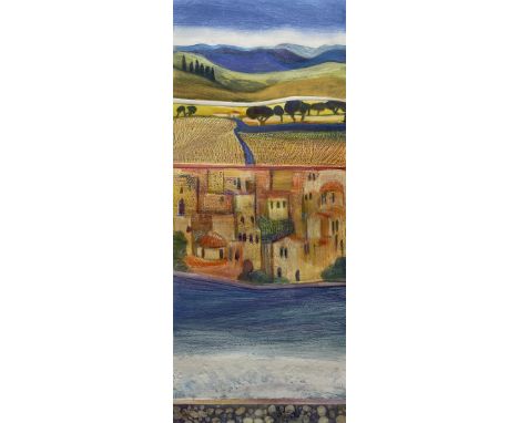 Pip Carpenter (British Contemporary): 'Maui', trial proof coloured etching signed and titled in pencil 58cm x 24cm 