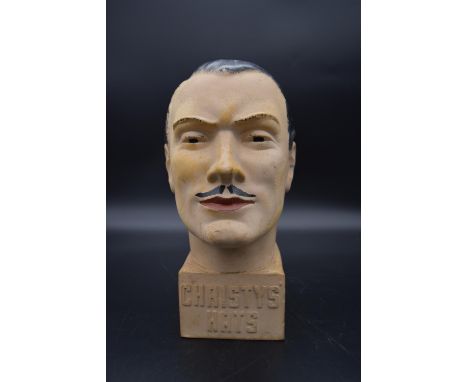 An Art Deco gentleman's rubberite Hancor Mitcham Beritex hat mannequin for Christys' Hats. H.35 W.13 D.14cm 