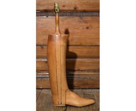 A vintage riding boot tree converted to a table lamp.  H.61 L.25cm 