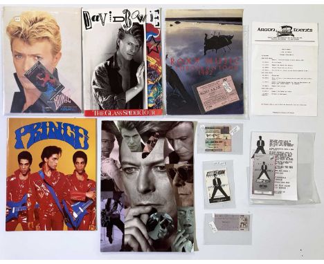 David Bowie ephemera and concert memorabilia to include: Glass Spider tour programme and ticket, Serious Moonlight programme 