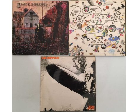 LED ZEPPELIN/BLACK SABBATH - LPs (EARLY UK PRESSINGS). A lovely pack of 3 LPs by two British rock giants. Artists/ titles inc