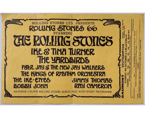 An original handbill/ticket order form for the Rolling Stones concert at Southampton Gaumont on Sunday 9th October 1966. Meas
