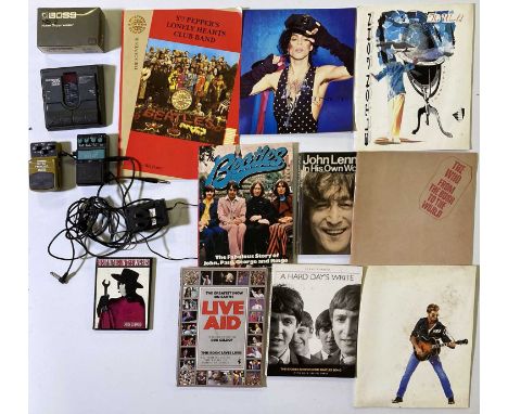 A mixed collection of music memorabilia to include: first edition copy of John Lennon - A Spaniard in the Works (Jonathan Cap