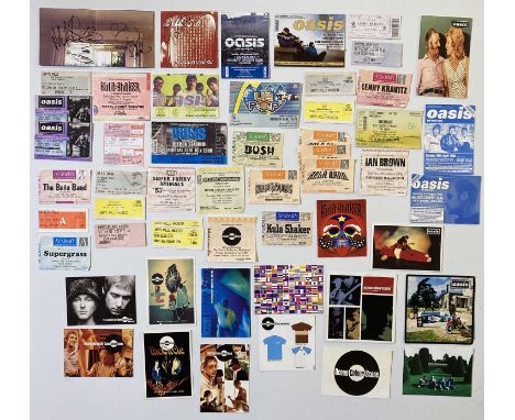 Approx 32 assorted ticket stubs to inc: Oasis, Kula Shaker, Bush, Beta Band, U2, Ocean Colour Scene. Also a CD booklet for Bu