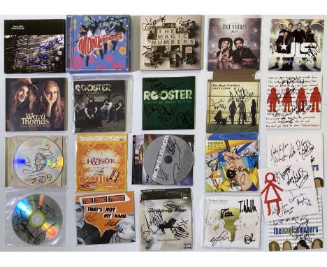 21 assorted signed CDs - Beautiful Mechanica, Davy Jones, Magic Numbers (multiple), Ward Thomas, Roster, Scouting for Girls, 