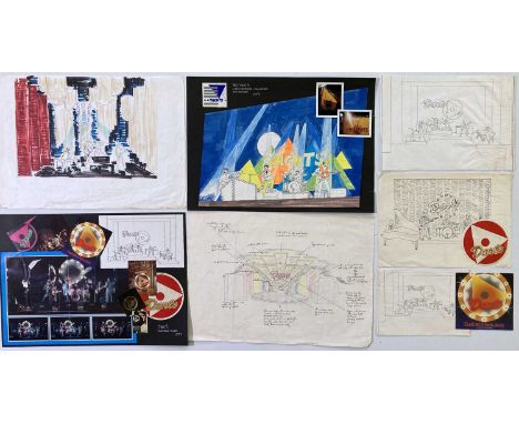 Collection of work by veteran stage and lighting designer David Jackson to include original pen and ink drawings and sketches