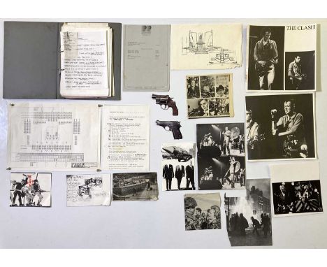 A folder with a quantity of material relating to Clash tours c 1980s, to include: a handwritten set list (likely in the hand 