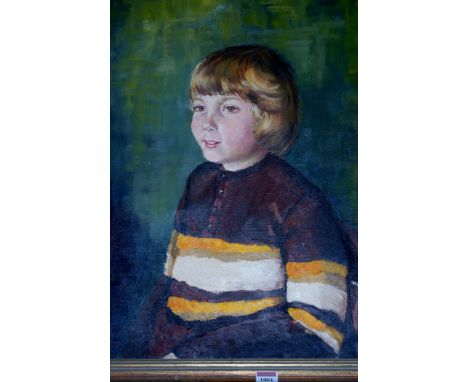 Betty Strickland - half length portrait of a child, oil on canvas, signed and dated lower left 1972, 60x50cm