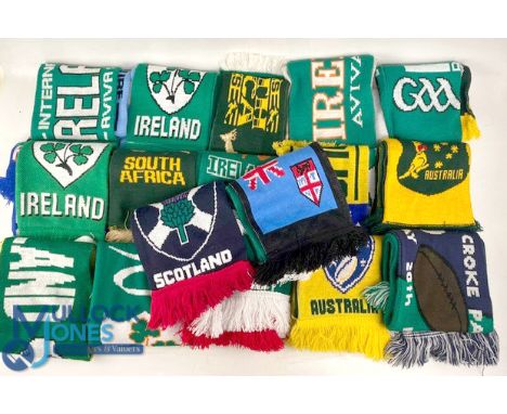 Selection of Rugby Match Scarves (17): Various Ireland Rugby matches to include v Scotland 2010, Australia at Dublin, Canada 