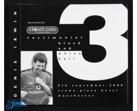 2000 Denis Irwin Testimonial Compact Disc 9 September 2000 Crown Plaza Hotel, Manchester; good. (1)