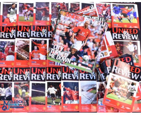 Manchester United Football Home Programme Collection, a mixed lot to cover years of 2000-2002, of Premier league, FA Cup Euro