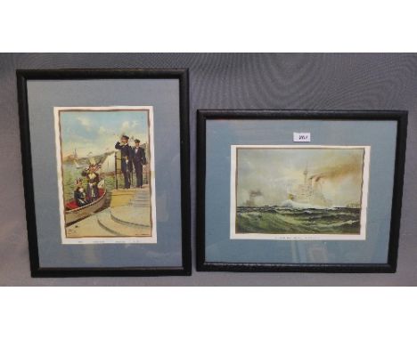 A pair of early 20th Century lithograph of maritime interest