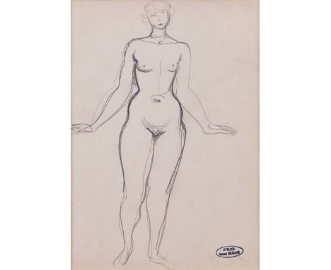 ANDRE DERAIN (FRENCH, 1880-1954) (2)Female nude studystudio stamp 'ATELIER ANDRE DERAIN' (lower right)pencil23.5 x 15.5cmtoge