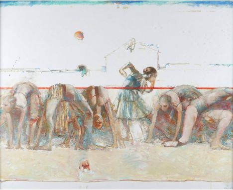 ROBERT HEINDEL (AMERICAN, 1938-2005)The Red Barresigned 'R. Heindel' (lower right) and signed and inscribed 'Best wishes R. H