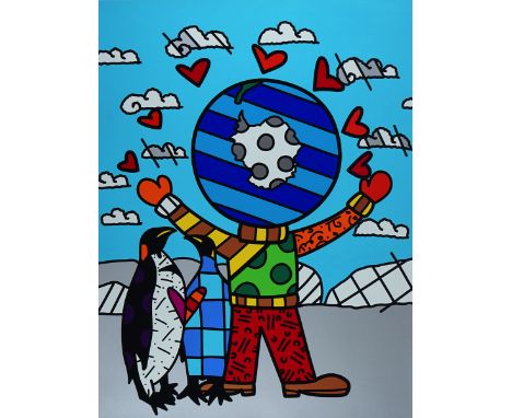 ROMERO BRITTO (BRAZILIAN, B. 1963) (5)Globe Generation, a set of fiveeach signed and numbered in pencil 'R Britto 19/50' (in 